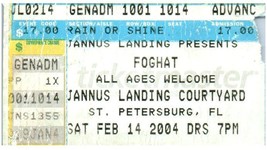Foghat Concert Ticket Stub February 14 2004 St. Petersburg Florida - $24.74