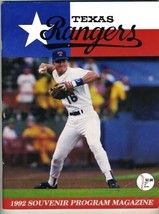 1992  Texas Rangers Souvenir Program Oakland Athletics Baseball Dean Palmer - $17.82