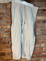 A Cooper Linen Pants Size Large Women&#39;s Tan Beach Casual Boho - £13.06 GBP