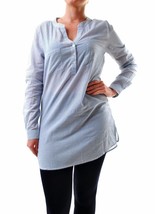 SUNDRY Womens Shirt Long Sleeve Striped Casual Cosy Fit White Blue Size S - £28.52 GBP