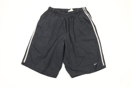 Vintage Nike Mens Medium Faded Travis Scott Mini Swoosh Striped Shorts Black - £47.58 GBP