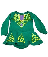 Traditional Celtic Long-Sleeve Bodysuit Dress 0-6 Months Green Irish Bab... - $23.53 CAD