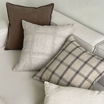 20&quot;x20&quot; Farmhouse Linen Fabric Throw Pillow Case Bed Sofa Outdoor Cushion Covers - £19.54 GBP+