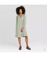 Prologue Womens Green V Neck Midi Dress Balloon Long Sleeve Size XL - $27.67