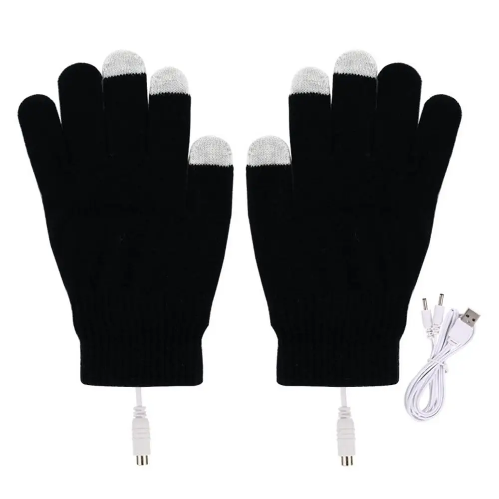 Touchscreen Mittens Laptop Gloves Full Finger Touchscreen Winter USB Charging He - £71.49 GBP