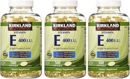 Kirkland Signature- Vitamin E 400 IU 500 Softgels fvKDn (Pack of 3) - £60.73 GBP