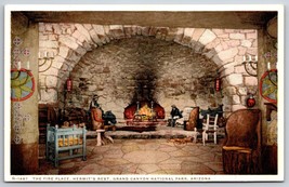 Hermits Rest Fireplace Grand Canyon Arizona AZ UNP Fred Harvey WB Postcard H15 - £3.85 GBP