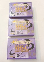 Lot 3 Memorex VHS-C TC30 High Grade Compact Blank Video Cassette Tapes S... - $23.14
