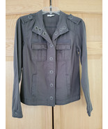 Maurices Snap Front Short Jacket, Large Collar, 100% Cotton, Gray, Medium - $26.17 CAD