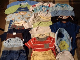 Lot of 24 pieces, boys 0-3 months clothing outfits. - $38.61