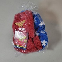 Wonder Woman Fluffy Slipper Socks Red and Blue DC Comics New - $11.96