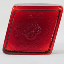 Boyd Crystal Art Glass Diamond B Logo Paperweight #13 Flame, Ruby Glass,... - $40.00