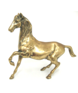 Brass Horse Figurine Front Leg Raised 8&quot; x 9&quot; - £11.83 GBP