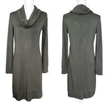 Daily Ritual Supersoft Terry Long-Sleeve Cowl Neck Dress Olive Green Size Medium - £11.45 GBP