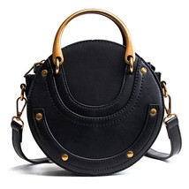 Scrub PU Leather Round Crossbody Bags For Women 2021 Designer Travel Handbags Ri - £147.47 GBP
