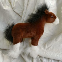 Clydesdale Horse Dale Plush Gund 11&quot;H Brown White Pony #42984 Stuffed An... - $12.19
