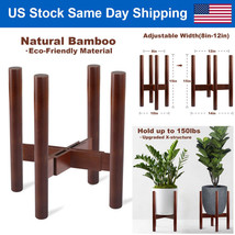 Adjustable Plant Stands Bamboo Flower Pot Rack Shelf Home Garden Bonsai Holder - £25.65 GBP