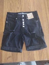 Route 66 Bermuda Size 0 Black Ripped Women&#39;s Shorts - £23.25 GBP