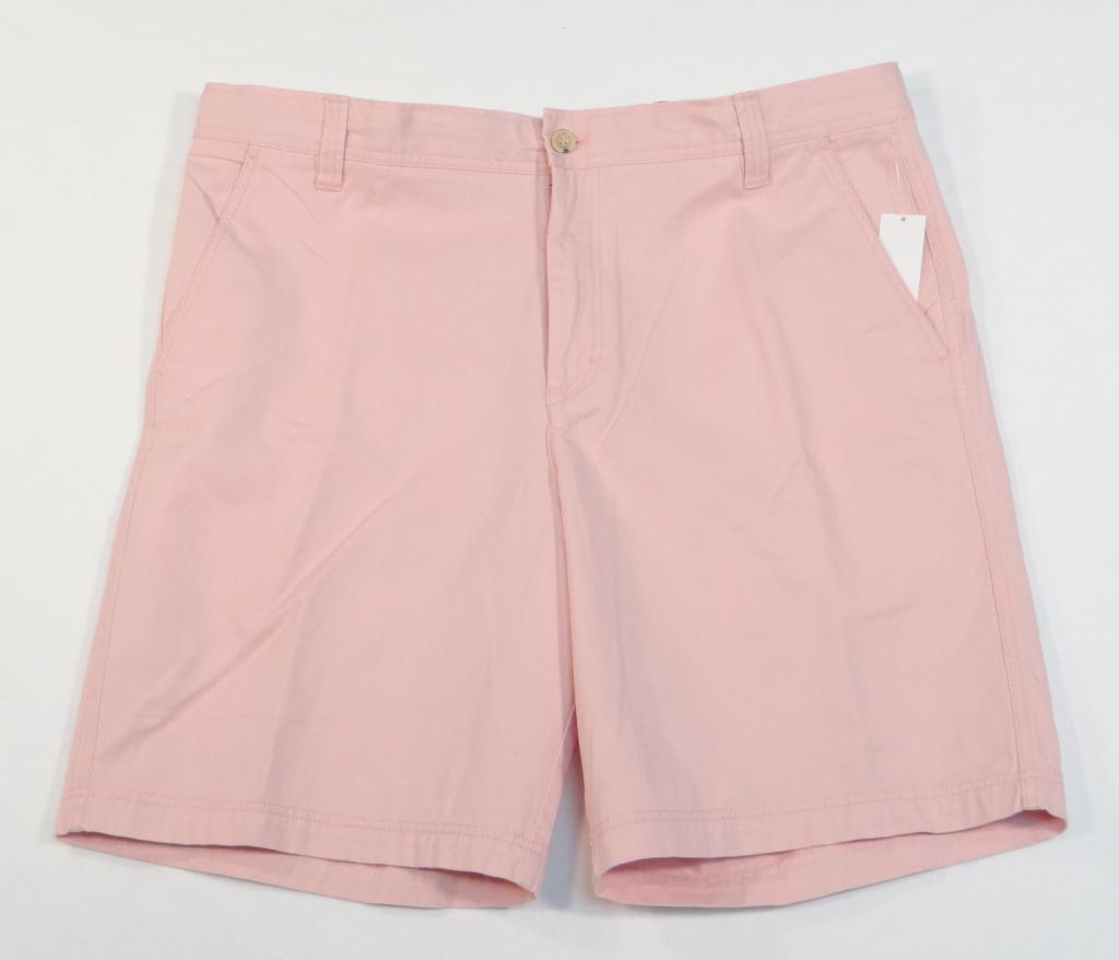 Izod Saltwater Pink Flat Front Cotton Casual Shorts Men&#39;s NWT - $36.74