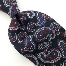 Bert Pulitzer USA Tie Black Maroon Gray Paisley Silk Necktie I9-339/F Vintage - £12.69 GBP