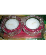 Crystal Bright Twin Tea Light Candle Holder &amp; 2 - 5 Hour tea Light  Candles - £7.07 GBP