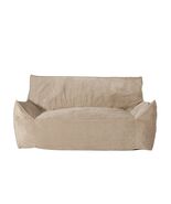 Fila Velveteen Oversized 2-Seater Bean Bag Chair with Armrests, Taupe - $203.99