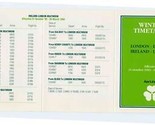 Irish Aer Lingus 1994 Pocket Time Table Ireland to and from London Heath... - $11.88