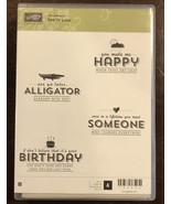 Stampin&#39; Up Sale-A-Bration See Ya Later Clear Mount Red Rubber Stamp Set... - £7.08 GBP