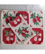 Table Place Mat and Matching Napkin Cherries Apples Strawberries TAG Brand - $15.00