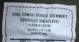 US Army Marines armored tanks CVC AFV balaclava Isratex 1987 APC LVPT-7 ... - $35.00