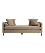 Taupe Chenille Chaise Lounge Sofa Daybed w/Nailheads, 75.2&quot; Wide - $9,829.43 MXN