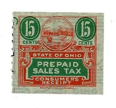 State of Ohio 15 cent Prepaid Sales Tax Stamp - $1.50