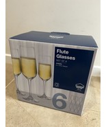 6x Champagne Flute Glasses Classic Sparkling Wine 215ml In Box Never Used - £7.70 GBP