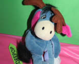 Disney Store Winnie The Pooh Eeyore Reindeer Bean Bag Plush Stuffed Anim... - $24.74