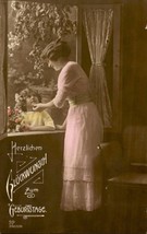 Vintage, Mother and Daughter, Congratulations, Art Deco tinted postcard - $92.48 MXN
