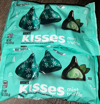Hershey&#39;s Kisses ~ Mint Truffle Dark Chocolate Candy 9 oz, 08/2024 ~ 2 Bags - £17.21 GBP
