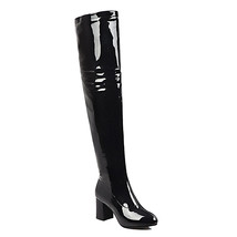 Fashion Over the Knee Boots Women Orange Red Yellow Green Thigh High Boots Squar - £64.14 GBP