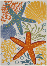 10' X 13' Orange Blue And Yellow Animal Print Non Skid Indoor Outdoor Area Rug - €492,58 EUR