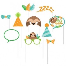 Sloth Sloth Party Photo Booth Props 10 Pack 10&quot; Sloth Photo Booth Birthd... - £8.63 GBP