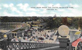 Shoot The Chutes Riverview Amusement Park Chicago llinois 1909 postcard - £5.84 GBP