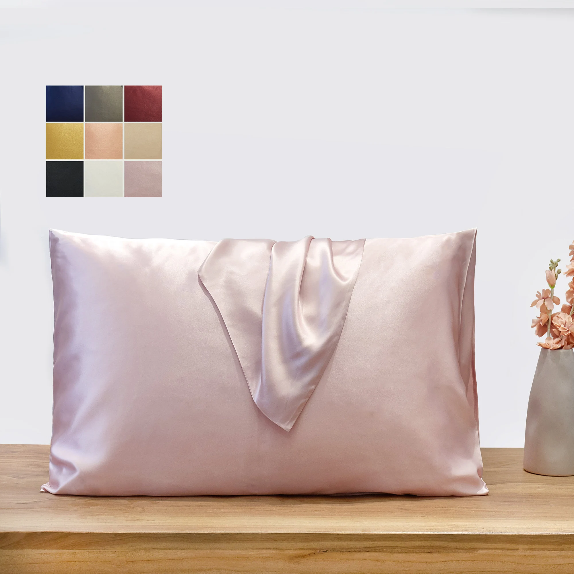 Baby Pink Pure Mulberry Silk Pillowcase | Standard, Queen &amp; King | Float... - $74.99+