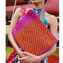 Designer Brands Hollow Letters Large Straw Tote Fashion Paper Woven Women Should - £37.01 GBP