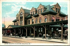Vtg 1916 Postcard- Lehigh Valley RR Railroad Station Hazelton Pennsylvania PA - £5.41 GBP