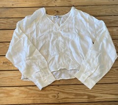 Madewell NWT Women’s V Neck long sleeve Peasant blouse size 8 Ivory G1 - £24.57 GBP