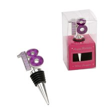18 18th Birthday Pink Bottle Stopper with Epoxy Filling - $5.12