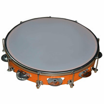 Tambourine With Head Aluminium Hand Percussion Musical Instrument 12 INCH - £11.83 GBP