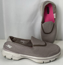 Skechers Go Walk 3 Sneakers Womens 8.5 SlipOn Shoes Beige 13980EW Walking Casual - $18.80