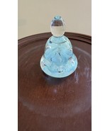 Vintage Joe St. Clair Glass Bell Shaped Periwinkle Blue Flowers Paperwei... - €7,65 EUR