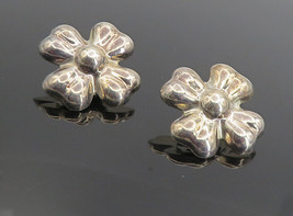 MEXICO 925 Sterling Silver - Vintage Hollow Flower Non Pierce Earrings - EG4476 - £51.19 GBP