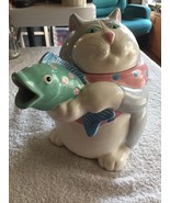 Fitz &amp; Floyd Pastel Pitcher - 1987 Cat / Fish FF 1.5 Quart - $73.78 CAD